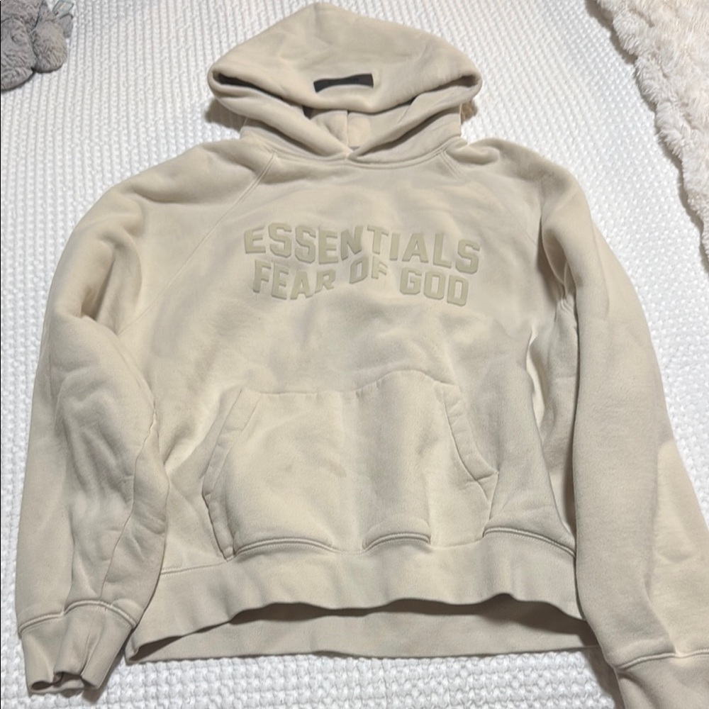 Fear of God Essentials Beige Hoodie
